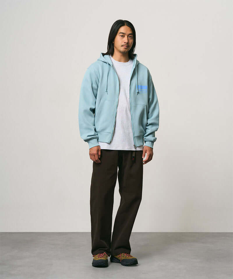 Gramicci Climbing Zip Hooded Sweatshirt Color: STONE BLUE