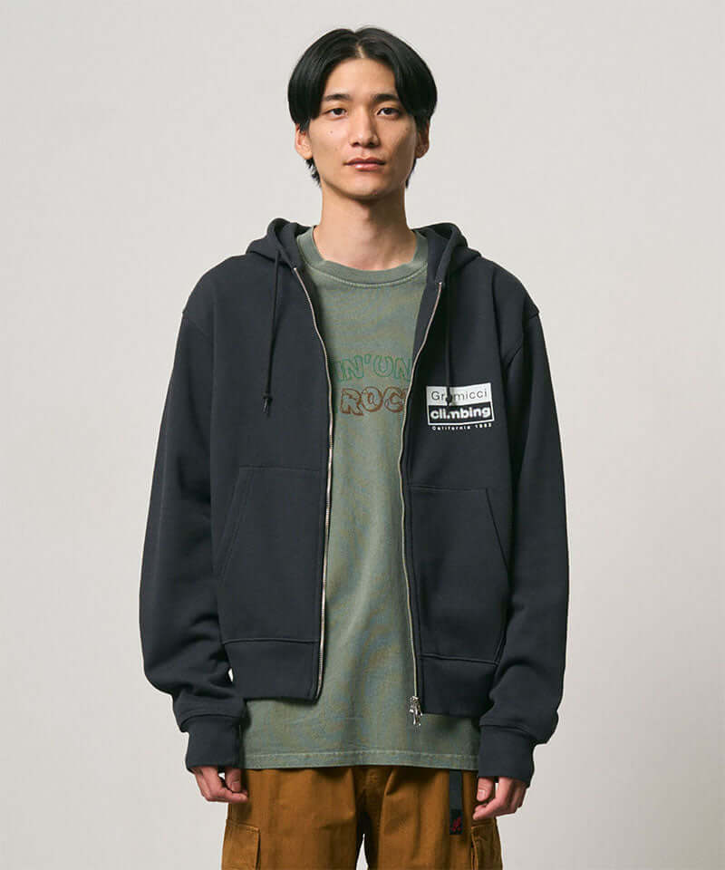 Gramicci Climbing Zip Hooded Sweatshirt Color: VINTAGE BLACK