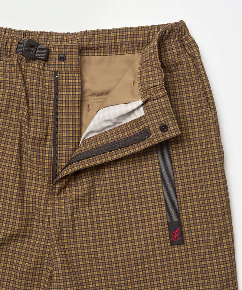 Gramicci Mini Check Nylon Pant Color: BROWN CHECK