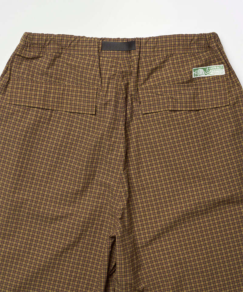 Gramicci Mini Check Nylon Pant Color: BROWN CHECK