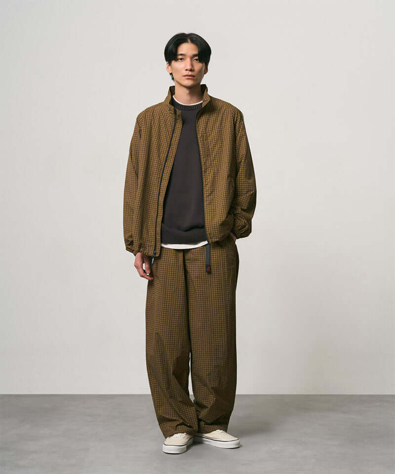 Gramicci Mini Check Nylon Pant Color: BROWN CHECK
