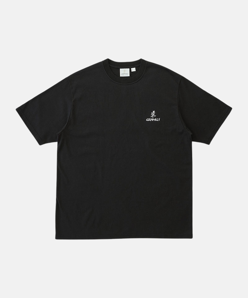 Gramicci black One Point Logo Tee with a graphic against a light-tone background.