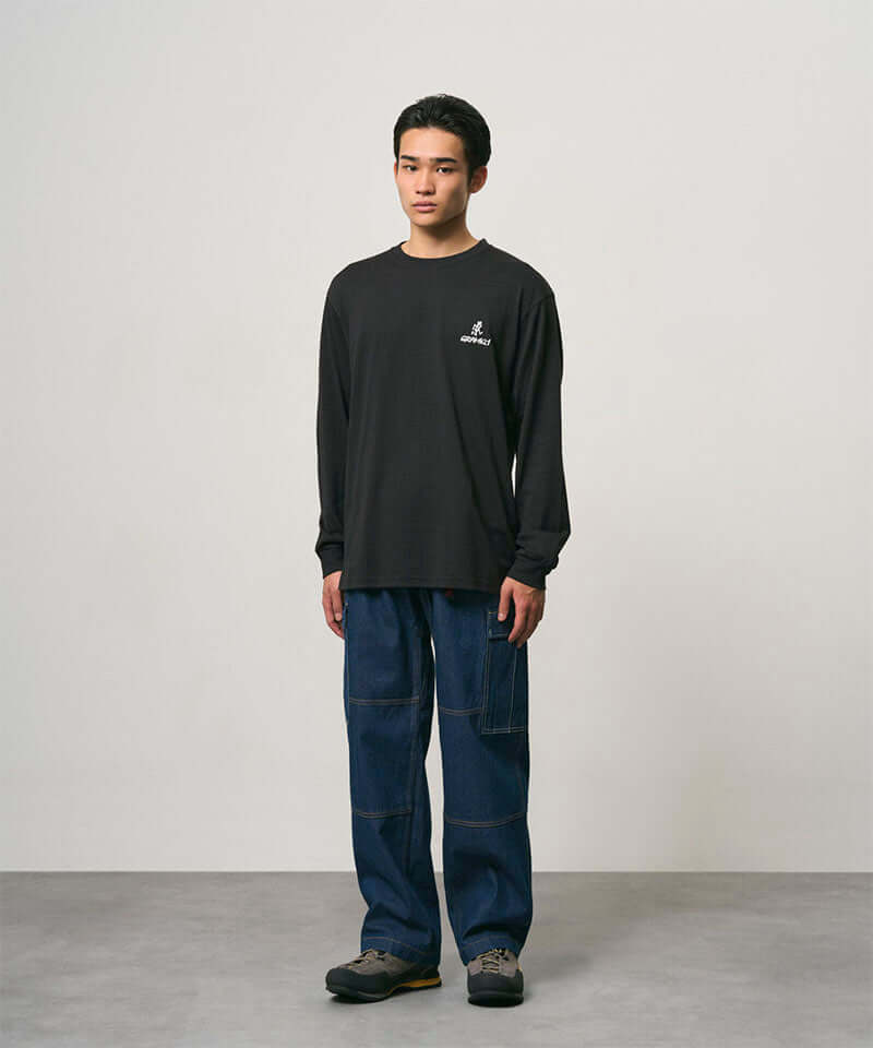 Gramicci One Point Logo L/S Tee Color: BLACK