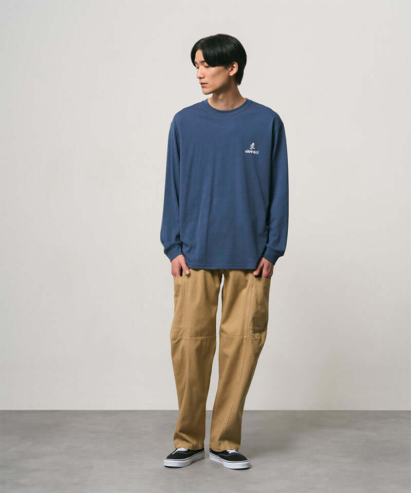 Gramicci One Point Logo L/S Tee Color: DUSKY BLUE