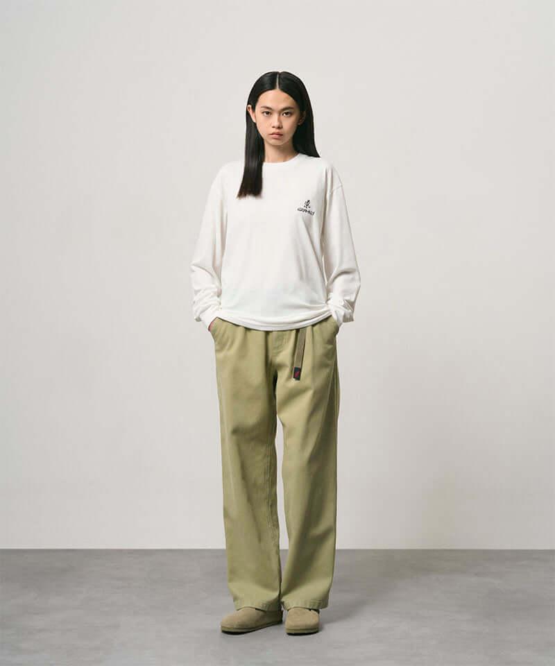 Gramicci One Point Logo L/S Tee Color: WHITE