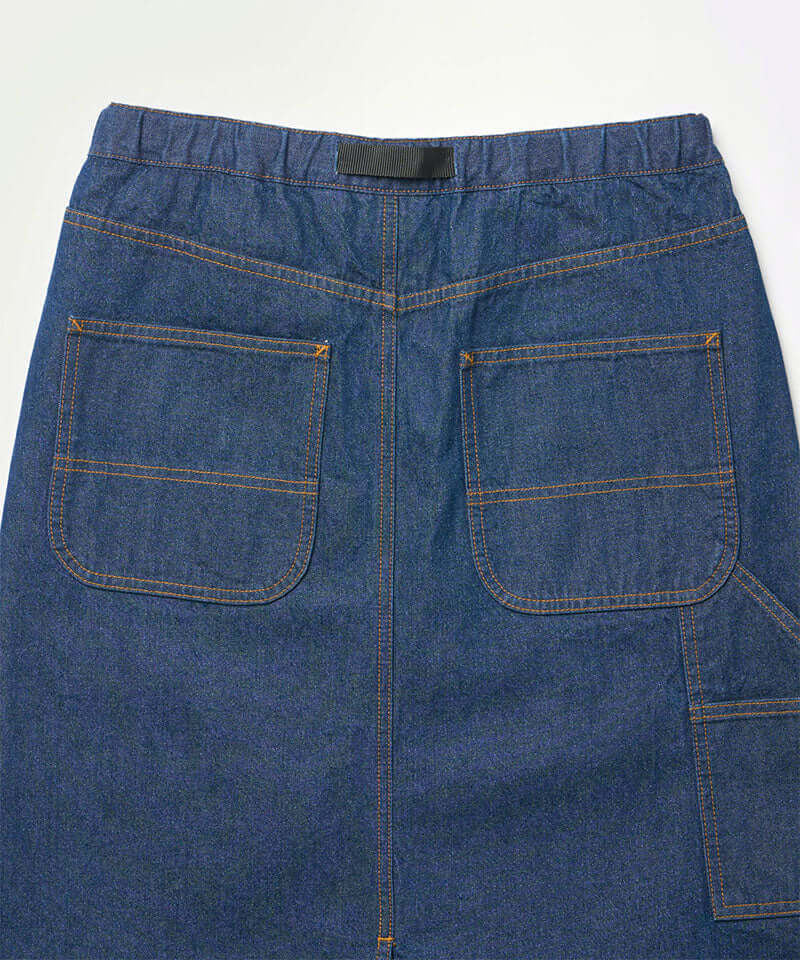 Gramicci Denim Carpenter Skirt Color: STONE DENIM