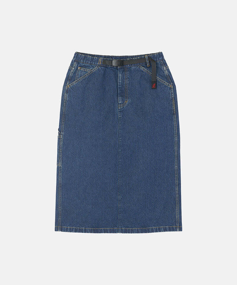Gramicci Denim Carpenter Skirt Color: STONE DENIM