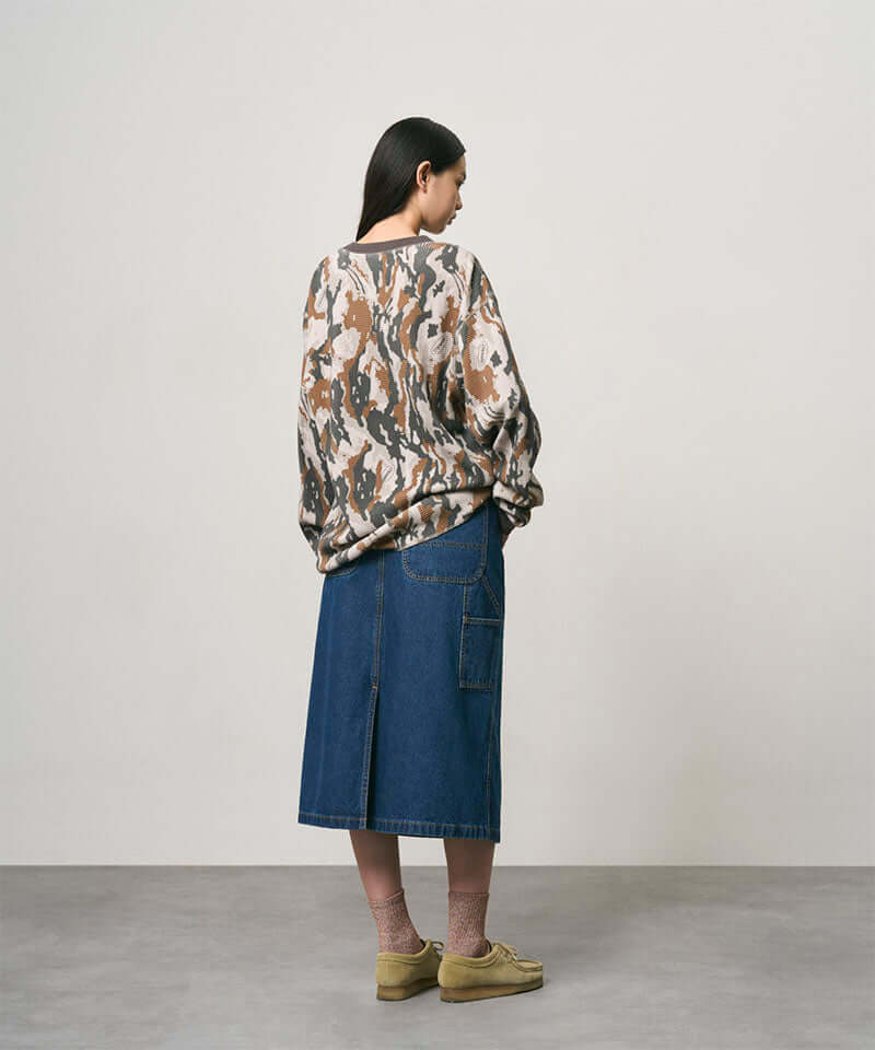 Gramicci Denim Carpenter Skirt Color: STONE DENIM
