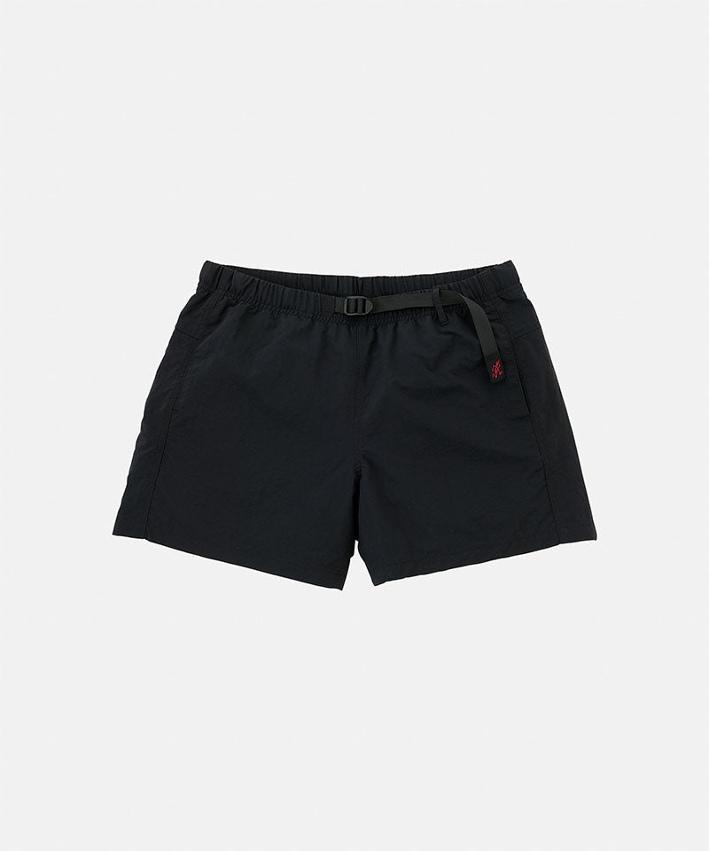 Black Gramicci Women's Nylon Active Short with a black belt against a light-tone background.