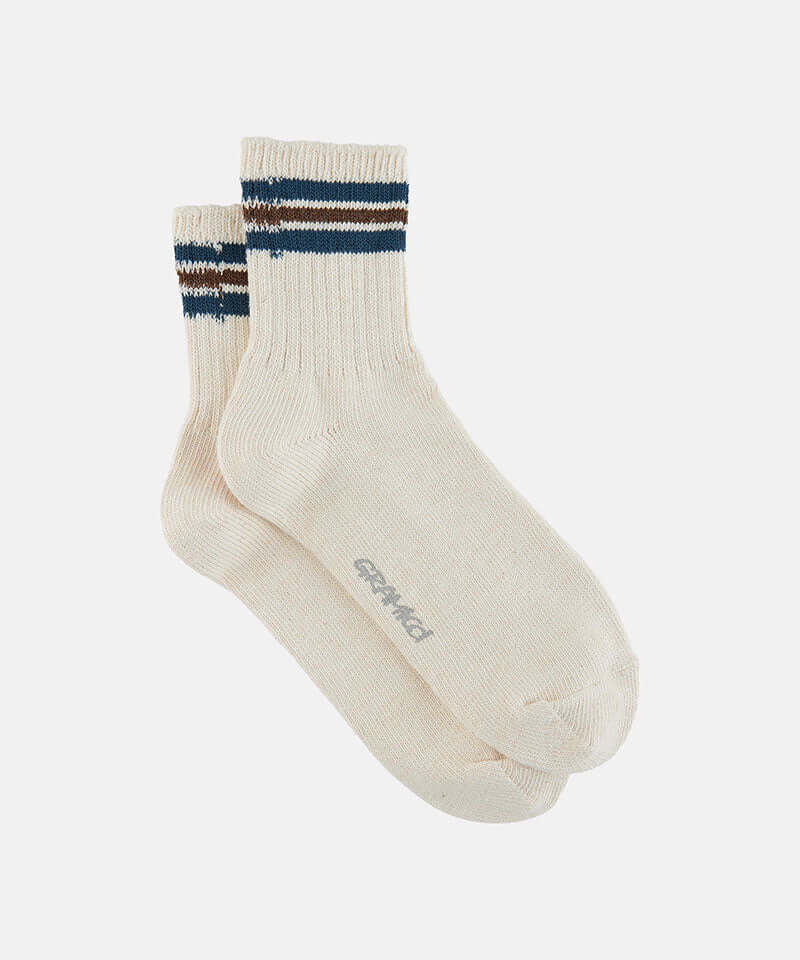 Gramicci Hemp Blend Stripe Socks Color: MOCHA