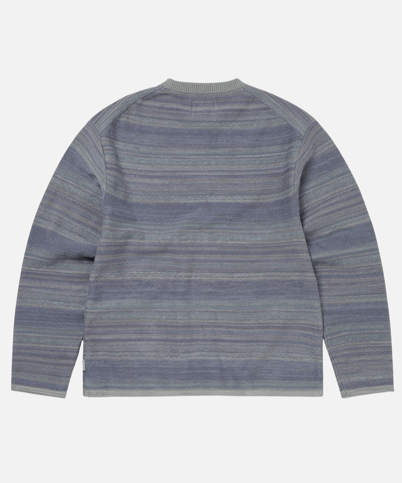 Gramicci & thisisneverthat Pattern Knit Crew Color: SAGE STRIPE