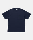 Gramicci navy One Point Tee against a light-tone background.