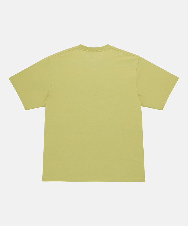 Back view of a Gramicci sweet pea colored One Point Tee against a light-tone background.