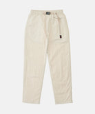 Stone colored Nylon Gramicci Pants with a belt against a light-tone background.