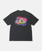 Back view of a Gramicci vintage black Bass Tee with a graphic against a light-tone background.