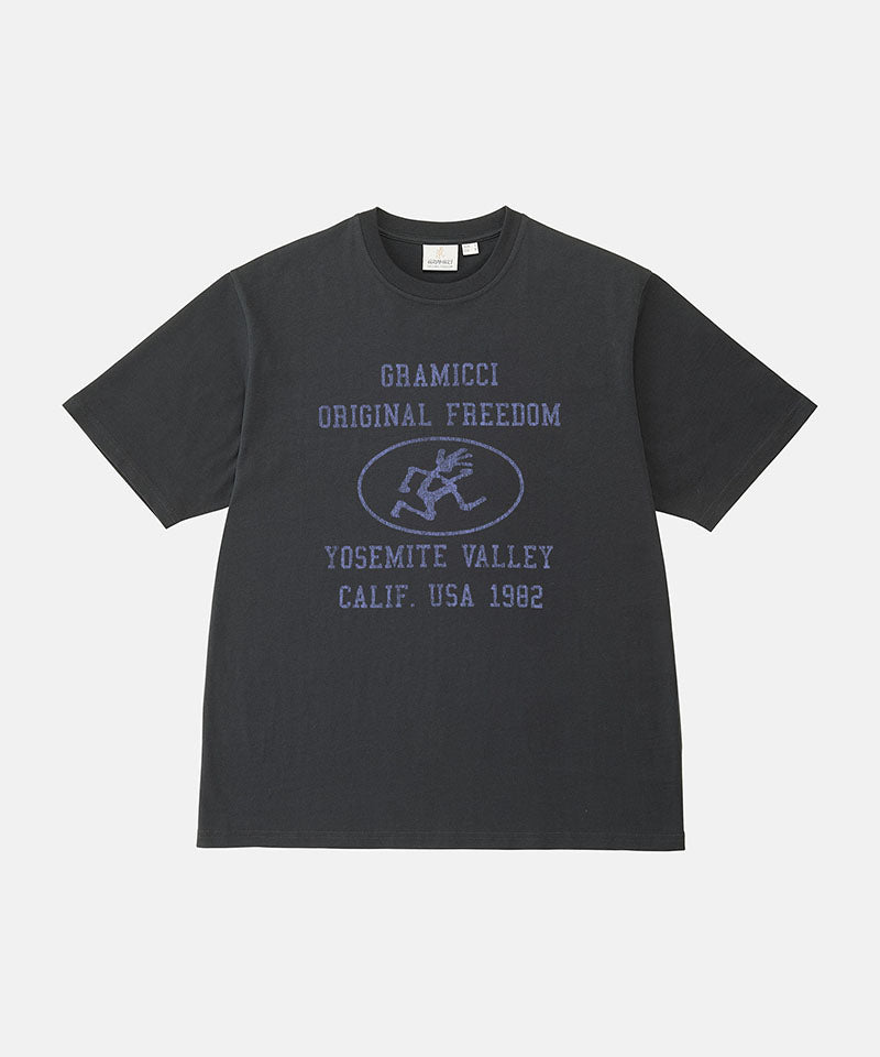 Gramicci vintage black Yosemite Valley Tee with a graphic against a light-tone background.
