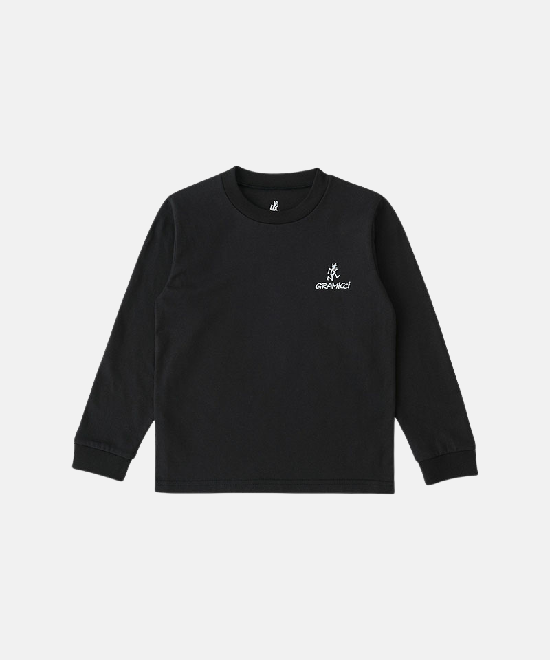 Gramicci black One Point Logo Long Sleeve Tee with a graphic against a light-tone background.