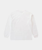 Back view of a Gramicci white One Point Logo Long Sleeve Tee against a light-tone background.