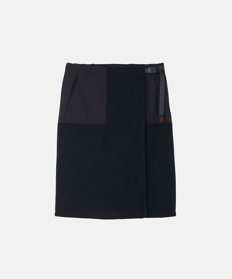 Black Gramicci Thermal Fleece Skirt against a light-tone background.