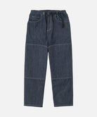 Gramicci Japanese Chambray Double Knee pant in navy against a light tone background.
