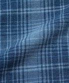 Gramicci indego Lagoon Short Denim Plaid fabric swatch.
