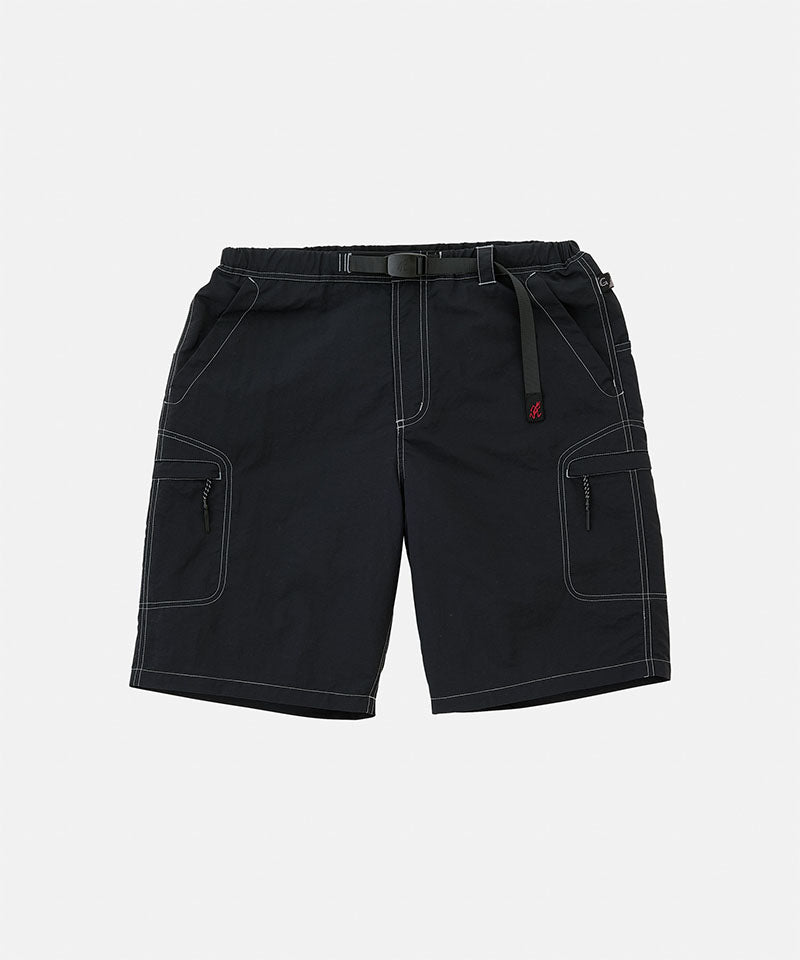 Black Gramicci Nylon Cliff Short with a belt against a light-tone background.