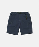 British navy Gramicci Nylon Cliff Short with a belt against a light-tone background.