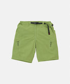 Jade green Gramicci Nylon Cliff Short with a belt against a light-tone background.