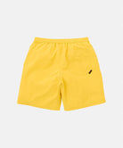 Back view of the banana colored  Gramicci Nylon Reef Short against a light-tone background.