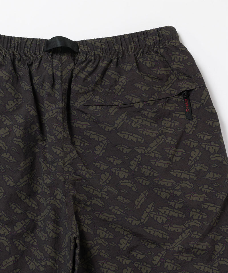 Back view close-up of brown leaf colored Gramicci Nylon Packable G-Short on a light-tone background.