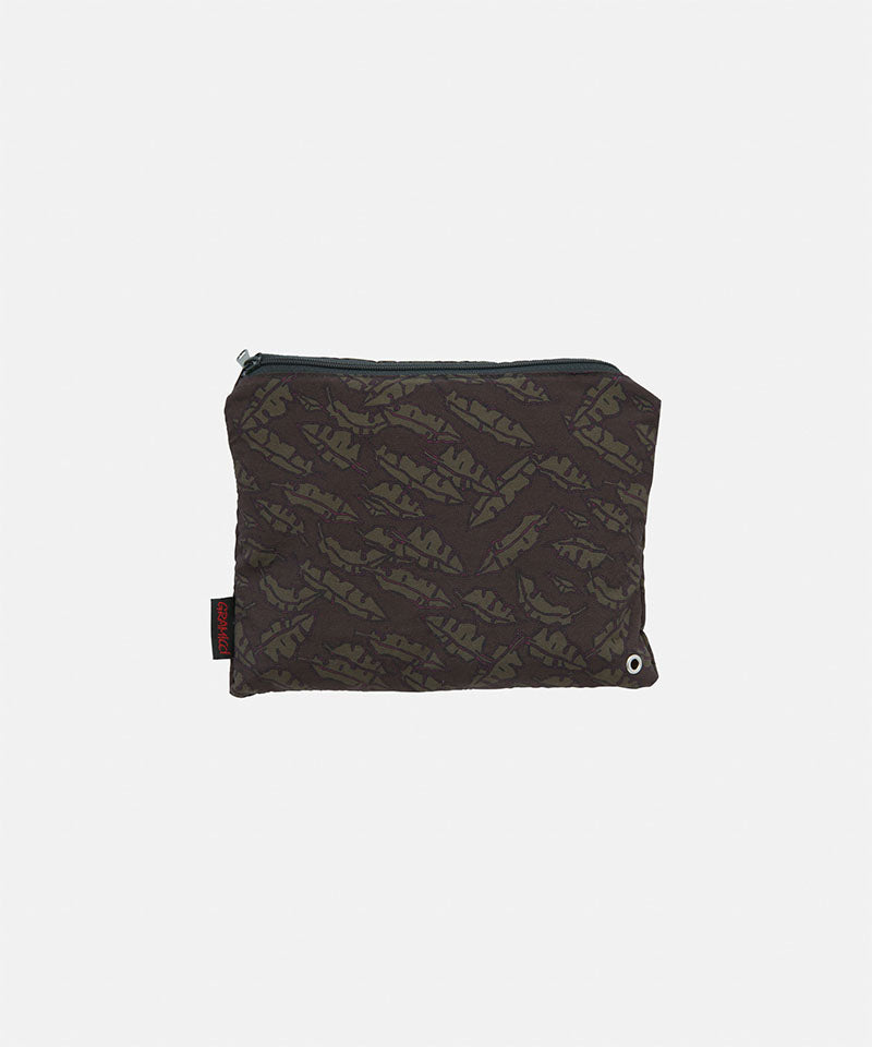 Brown leaf colored Gramicci Nylon Packable G-Short in carrying pouch against a light-tone background.