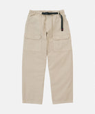 Sand pigment Gramicci EQT Pant with a belt against a light-tone background.