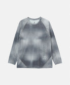 Gramicci black tie-dye L/S 1st Layer shirt with grey graphic against a light-tone background.