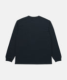 Back view of a Gramicci vintage black Gramicci Outdoor Gear L/S Tee against a light-tone background.