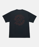 Rear view of the Gramicci Running Man Tee with graphic in black against a light tone background.
