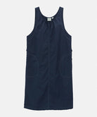 British navy colored Gramicci Nylon Dress against a light-tone background.