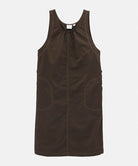 Chocolate colored Gramicci Nylon Dress against a light-tone background.